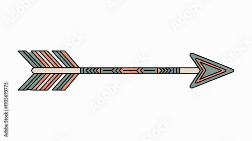Colorful arrow icon with striped tail and pointed tip symbolizing direction and movement