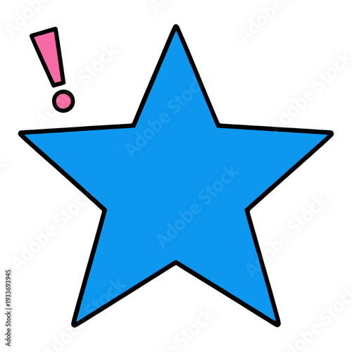 Blue Star with Exclamation Mark Icon for App UI