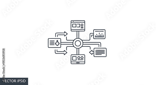 Network Diagram Illustrating Data Flow Between Devices.