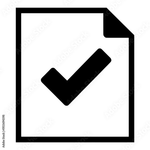 Filled Document With Check Mark Icon for App UI