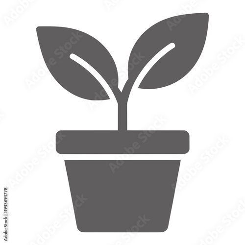 Filled Plant In Pot UI Icon for App UI