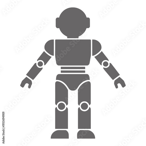 Filled Robot Figure 3d Icon for App UI with Glossy Finish