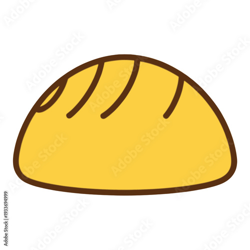 Filled Round Loaf of Bread UI Icon for App UI with Crust Score Lines