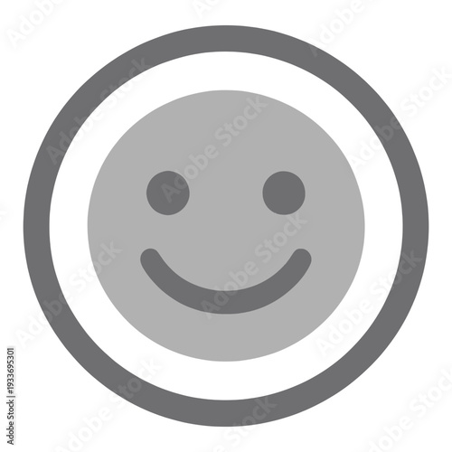 Filled Smile Face in Circle UI Icon for App UI
