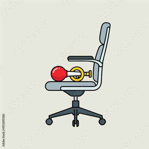Office Chair with Boxing Gloves and Megaphone