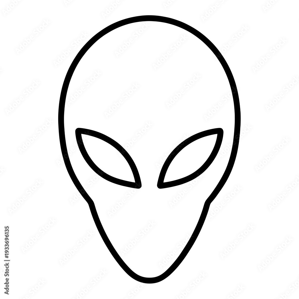 Obraz premium Outline Alien Head UI Icon for App UI