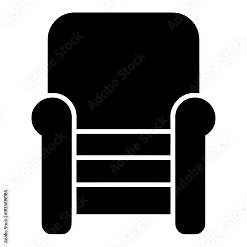 Outline Armchair with Rounded Backrest UI Icon for App UI