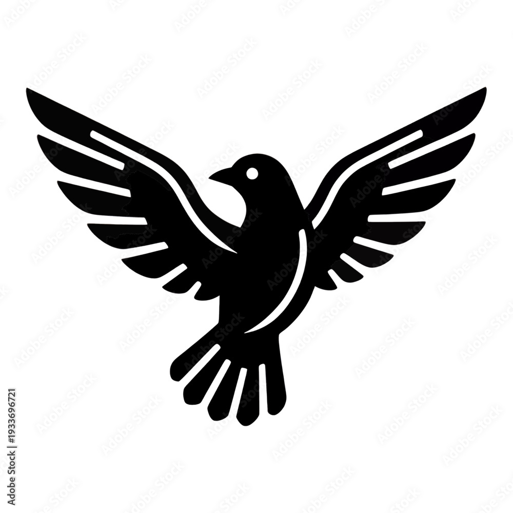 Fototapeta premium Outline Flying Dove Bird UI Icon for App UI