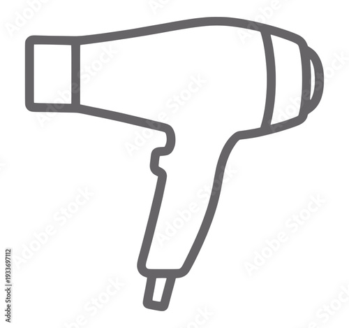 Outline Hair Dryer UI Icon for App UI
