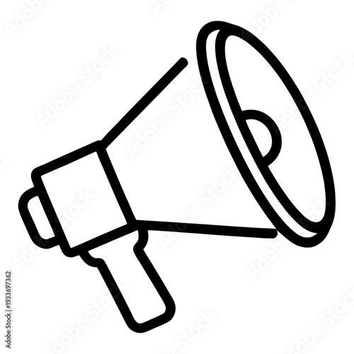 Outline Megaphone with Handle UI Icon for App UI