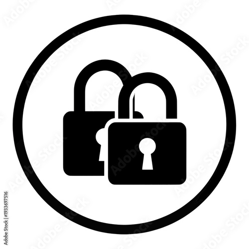 Outline Open Lock and Closed Padlock UI Icon for App UI