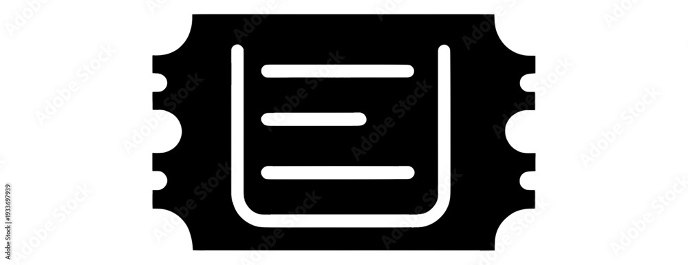 Obraz premium Outline Ticket with Perforated Edges UI Icon for App UI
