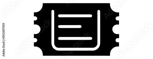 Outline Ticket with Perforated Edges UI Icon for App UI