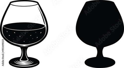 Comparison of full and empty wine glasses