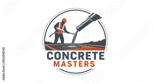 Concrete Masters logo with worker pouring concrete from a truck.