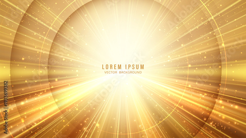 Abstract sunbeam background with glowing lines and bokeh effect