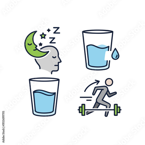 Hydration for Fitness and Sleep Concept