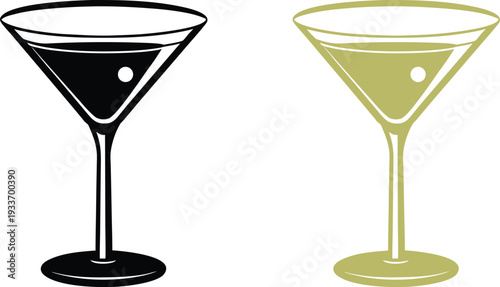 Martini glasses illustration
