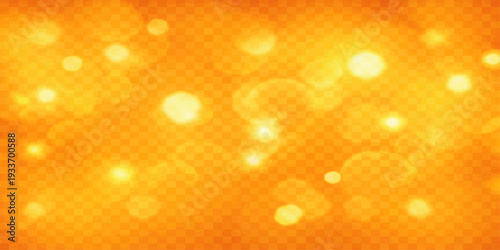 Abstract golden bokeh background with glowing yellow and orange defocused lights creates a bright shiny glitter texture for a festive Christmas holiday celebration design