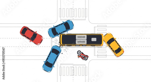 Traffic Congestion Around Delivery Truck.