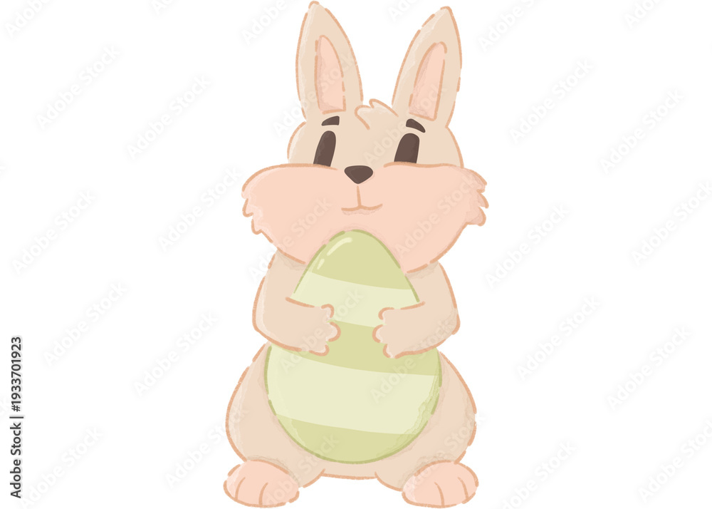 Obraz premium easter bunny holding and egg