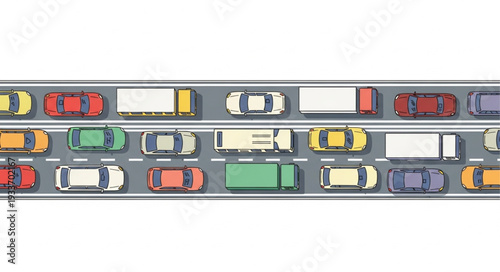 Traffic Jam on Highway Road.