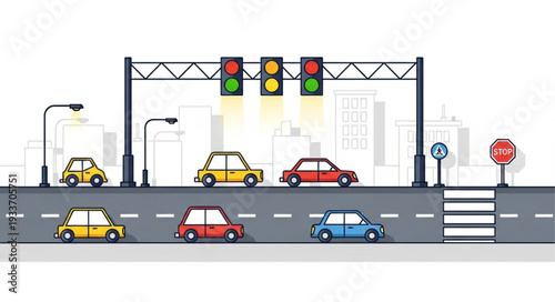 Traffic Lights Controlling Road Traffic.