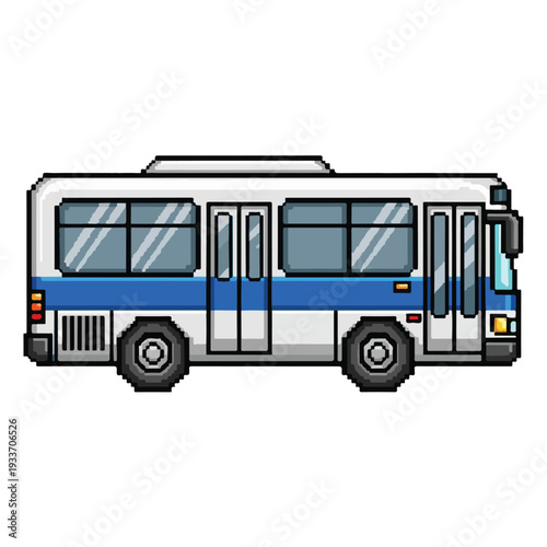 Pixel Art City Bus Illustration