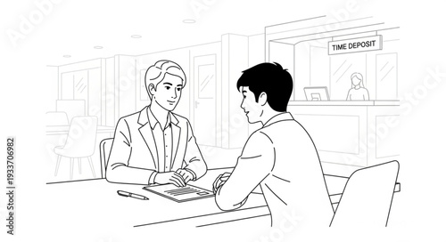 Two Men Sitting at Desk.