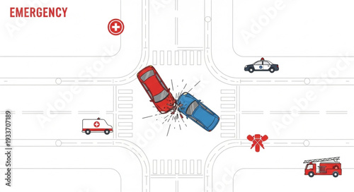 Truck Accident Emergency Response Scene.