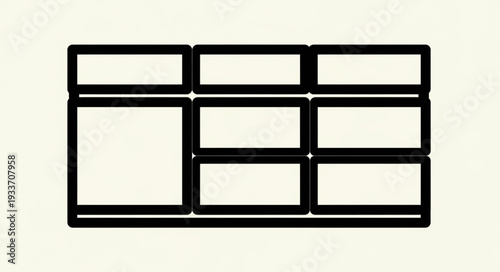 Simple Grid Layout with Rectangular Boxes.