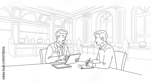 Two People Working Together Office.