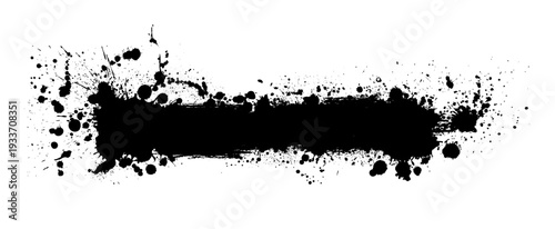 Black blot isolated on white background. Hand drawn. Not AI, vector illustration.