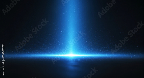 Bright blue light beam emanating from a central point.