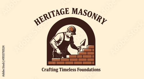 Heritage Masonry Crafting Timeless Foundations Logo.