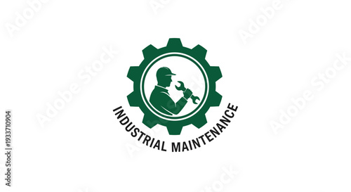 Industrial Maintenance Mechanic Holding Wrench Inside Gear.