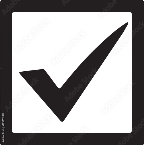 Black checkmark in white square