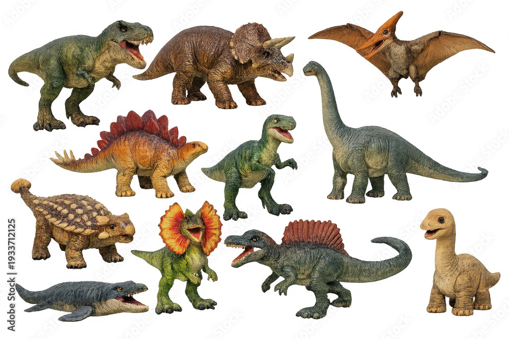 Obraz premium Dinosaur toy collection on transparent background