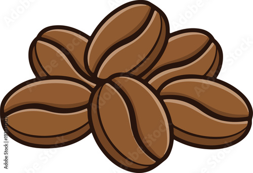 Delicious and vibrant coffee beans in a modern graphic illustration to energize your morning routine