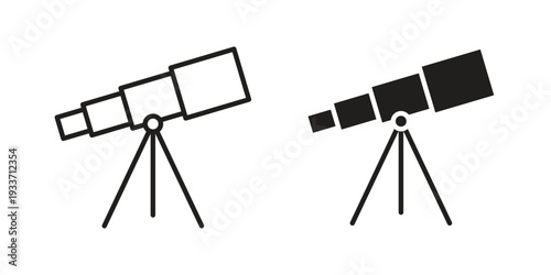Telescope icon illustration isolated on White background, Vector icon Eps10.