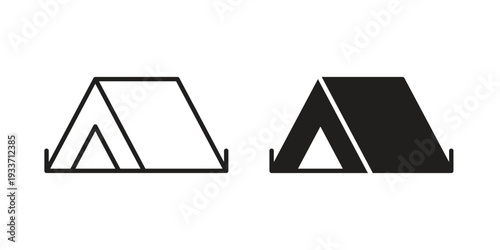 Tent icon illustration isolated on White background, Vector icon Eps10.