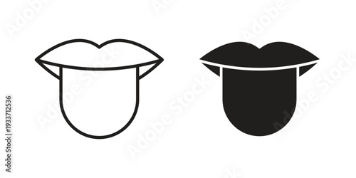Tongue icon illustration isolated on White background, Vector icon Eps10.