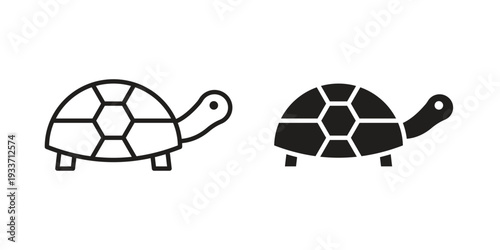Tortoise icon illustration isolated on White background, Vector icon Eps10.