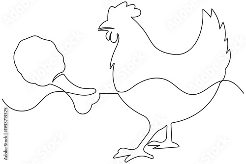  Chicken drumstick continuous line art minimal cooking illustration.
