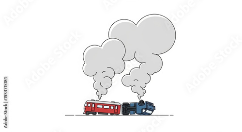 Vintage Train with Steam Engine.