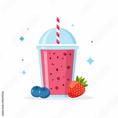 ポップベリー系スムージー白背景