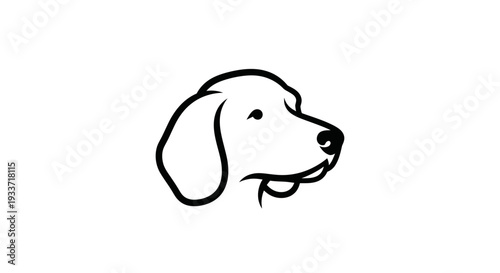 Simple Dog Head Outline Icon Vector Art