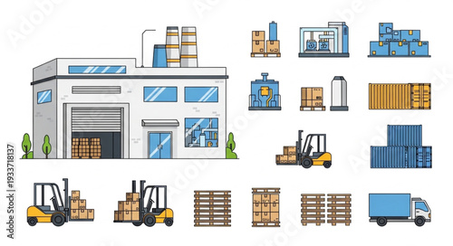 Warehouse with Equipment and Supplies.