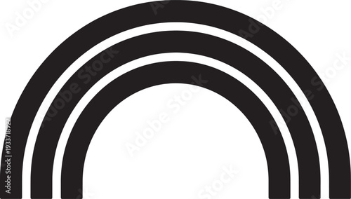 Rainbow arch silhouette icon on white

