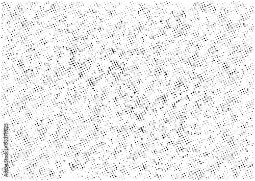 Black and White Dotted Grain Texture Background with Distressed Halftone Effect.